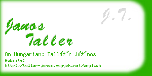 janos taller business card